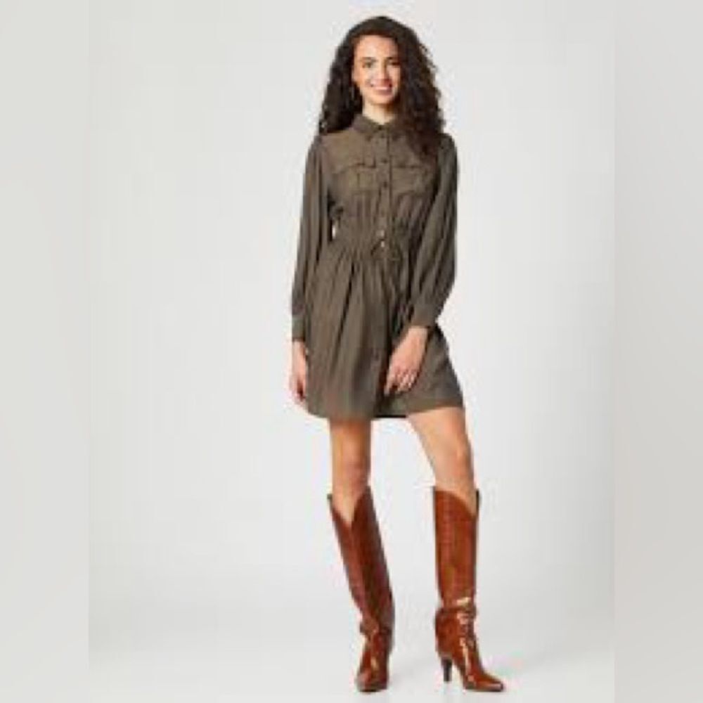 ANTHROPOLOGY MAEVE Dakota Shirt Dress .. Brown.. size XS